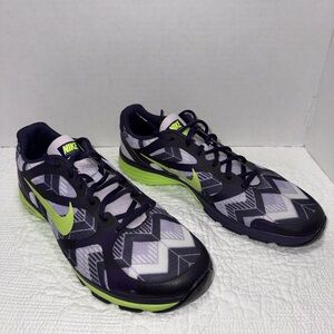 Nike Dual Fusion training Purple and Neon Green Patterned Sneakers
